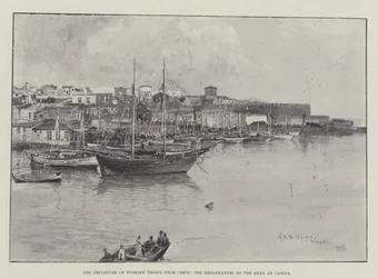 La Partida de las Tropas Turcas de Creta, el Embarque en el Muelle de Candia